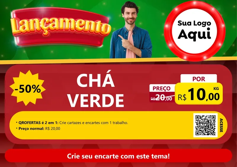 Modelo de Cartaz para Cartaz A4 Horizontal com o tema Lançamento para Produtos Naturais