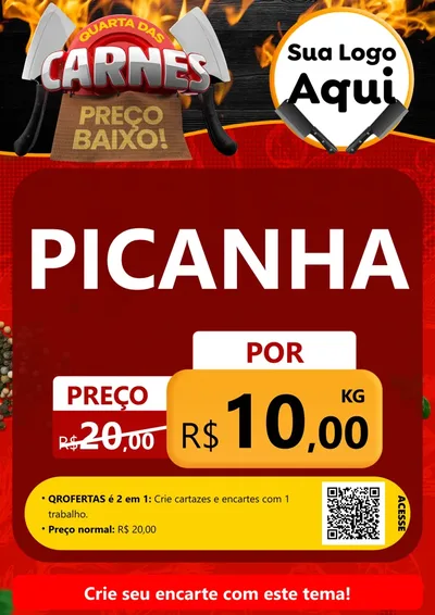 Modelo de Cartaz para Cartaz A4 Vertical com o tema Quarta das Carnes para Açougue