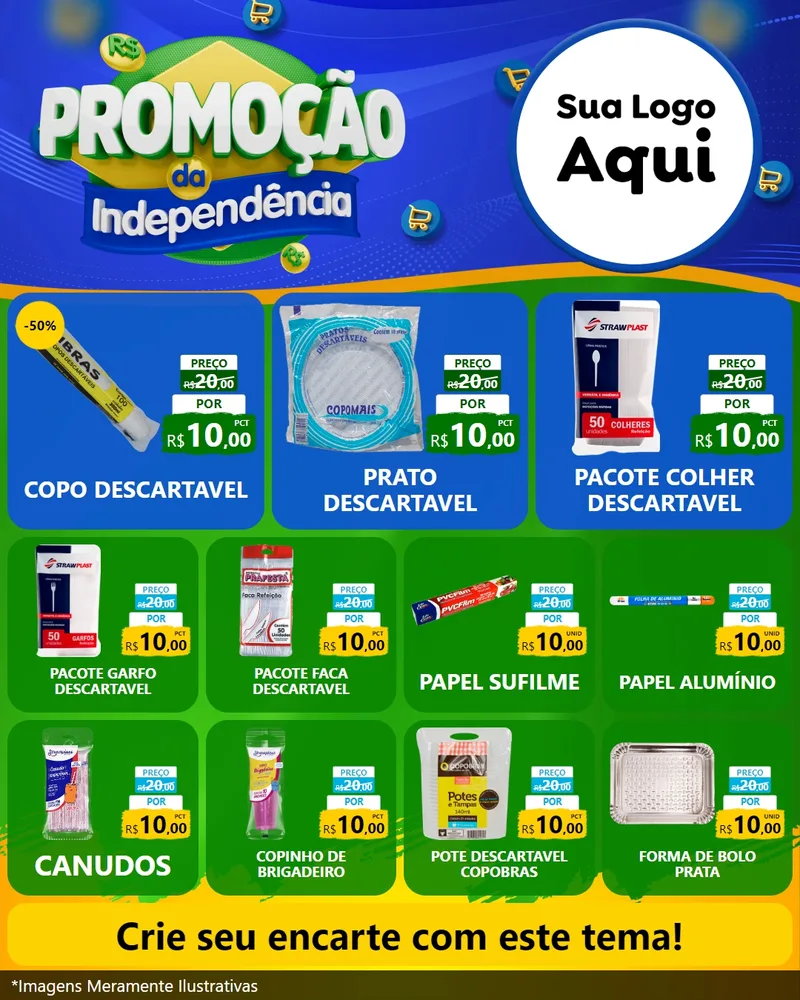 Modelo de Rede Social para Feed Instagram com o tema Promoção da Independência para Embalagens
