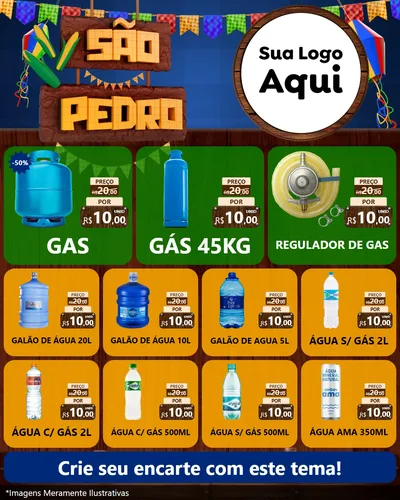 Modelo de Rede Social para Feed Instagram com o tema São Pedro para Água e gás