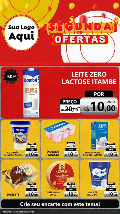 Modelo de Rede Social para Stories com o tema Segunda de Ofertas para Frios e Laticínios