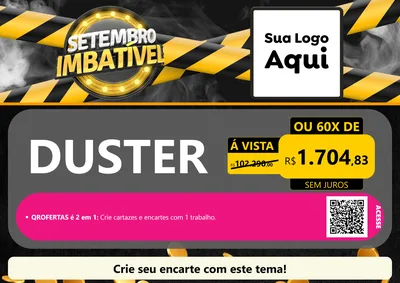 Modelo de Cartaz para Cartaz A4 Horizontal com o tema Setembro Imbatível para Concessionaria de Carros