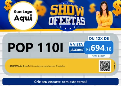 Modelo de Cartaz para Cartaz A4 Horizontal com o tema Show de Ofertas para Concessionaria de Motos