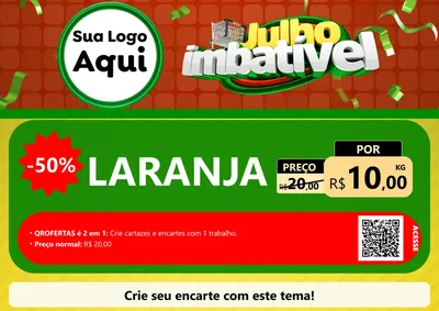 Modelo de Cartaz para Cartaz A4 Horizontal com o tema Julho Imbatível para Hortifrúti