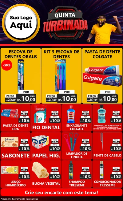 Modelo de Encarte para Encarte Grande com o tema Quinta Turbinada para Higiene Pessoal