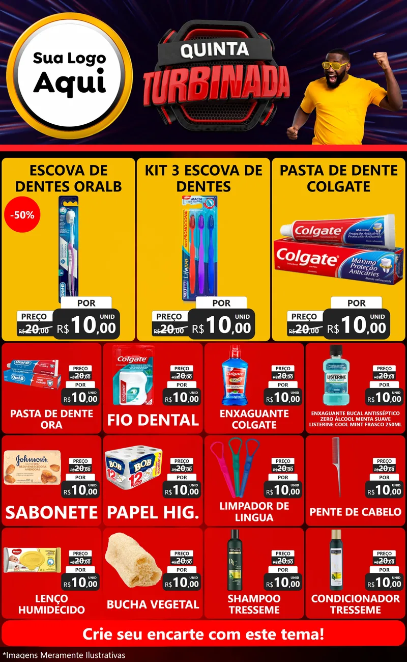 Modelo de Encarte para Encarte Grande com o tema Quinta Turbinada para Higiene Pessoal