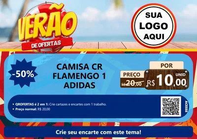 Modelo de Cartaz para Cartaz A4 Horizontal com o tema Verão de Ofertas para Roupas e acessórios