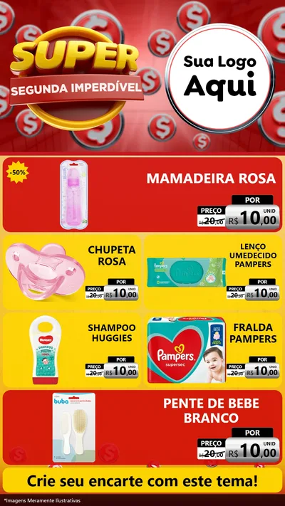 Modelo de TV para TV Vertical com o tema Super Segunda Imperdível para Bebês