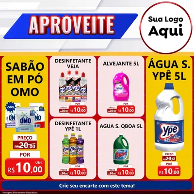 Modelo de Rede Social para Feed Facebook com o tema Aproveite para Produtos de Limpeza