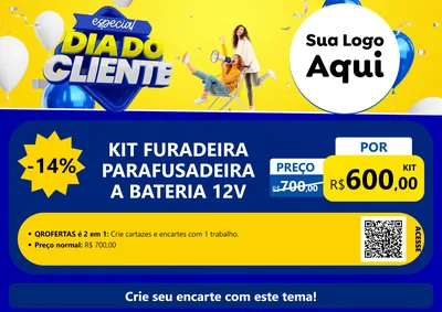 Modelo de Cartaz para Cartaz A4 Horizontal com o tema Especial Dia do Cliente para Maquinas e Ferramentas