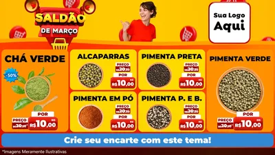 Modelo de TV para TV Horizontal com o tema Saldão de Março para Produtos Naturais
