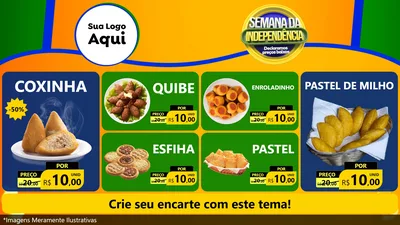 Modelo de TV para TV Horizontal com o tema Semana da Independência Declaramos Preços Baixos para Salgadaria