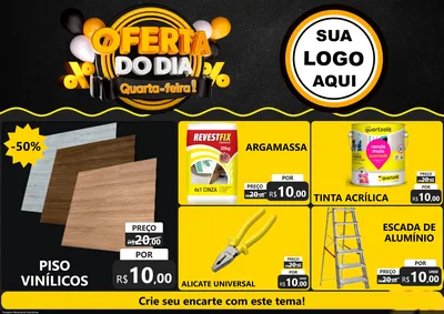 Modelo de Encarte para Encarte A4 Horizontal com o tema Oferta do Dia - Quarta Feira! para Material para Construção