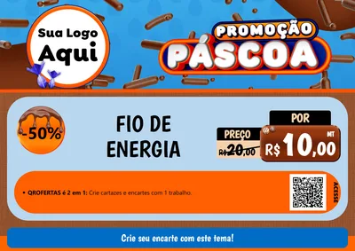 Modelo de Cartaz para Cartaz A4 Horizontal com o tema Promoção Páscoa para Materiais Elétricos
