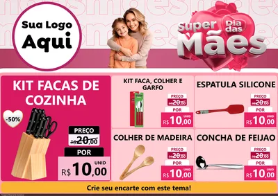 Modelo de Encarte para Encarte A4 Horizontal com o tema Super Dia Das Mães para Utilidades Domésticas