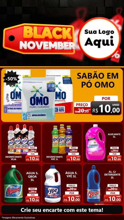 Modelo de Rede Social para Stories com o tema Black November para Produtos de Limpeza