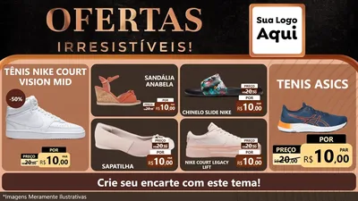 Modelo de TV para TV Horizontal com o tema Ofertas Irresistíveis! para Calçados