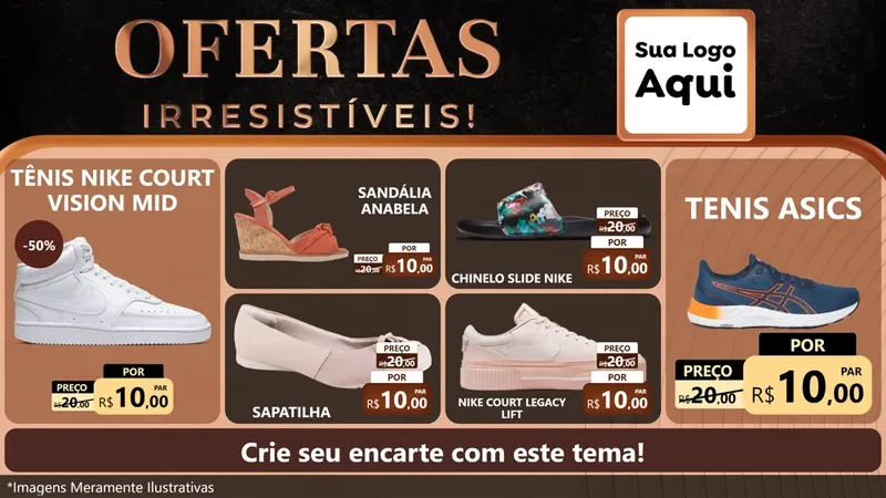Modelo de TV para TV Horizontal com o tema Ofertas Irresistíveis! para Calçados