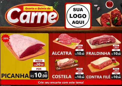 Modelo de Encarte para Encarte A4 Horizontal com o tema Quarta e Quinta da Carne para Açougue