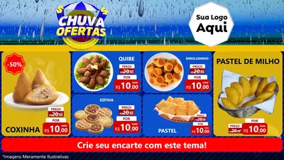 Modelo de TV para TV Horizontal com o tema Chuva de Ofertas para Salgadaria