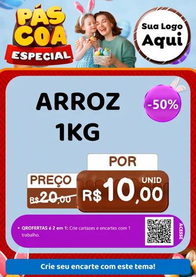 Modelo de Cartaz para Cartaz A4 Vertical com o tema Páscoa Especial para Supermercado