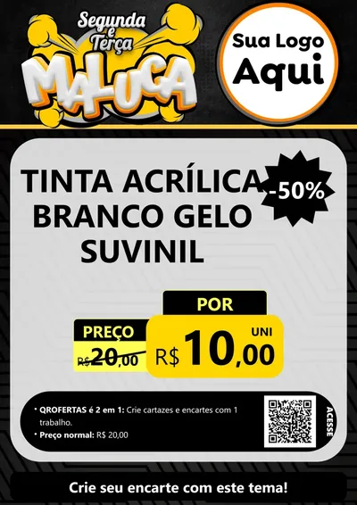 Modelo de Cartaz para Cartaz A4 Vertical com o tema Segunda e Terça Maluca para Tintas e Ferramentas