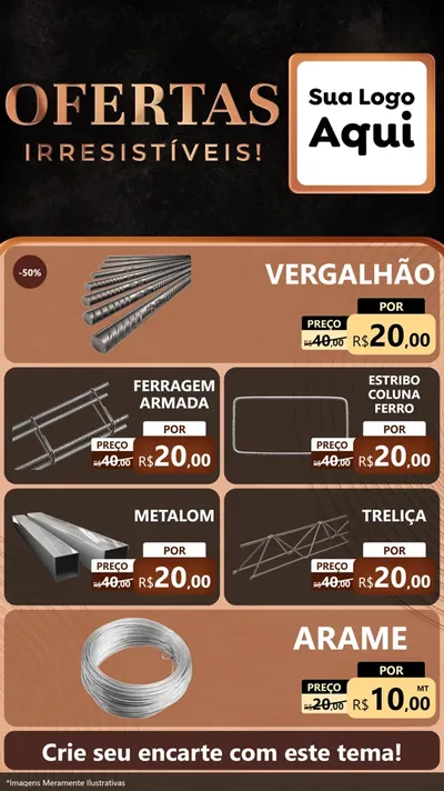 Modelo de TV para TV Vertical com o tema Ofertas Irresistíveis! para Ferragens