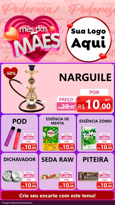 Modelo de Rede Social para Stories com o tema Mês Das Mães para Tabacaria