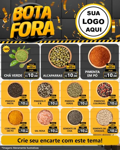 Modelo de Rede Social para Feed Instagram com o tema Bota Fora para Produtos Naturais