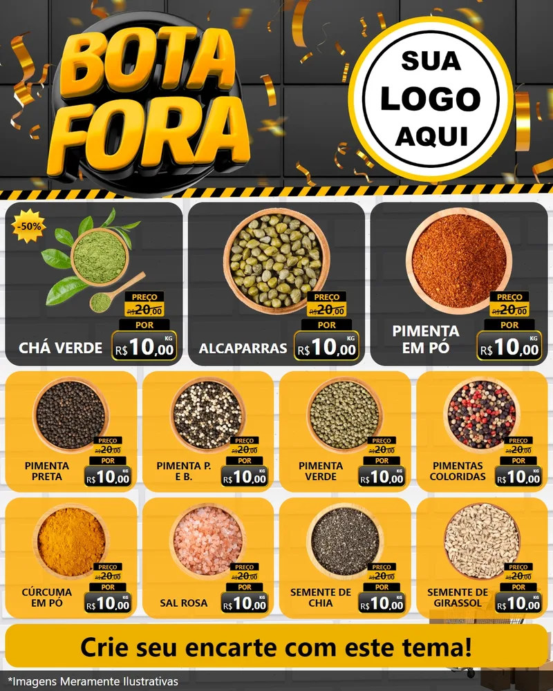Modelo de Rede Social para Feed Instagram com o tema Bota Fora para Produtos Naturais