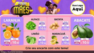 Modelo de TV para TV Horizontal com o tema Dia das Mães para Hortifrúti