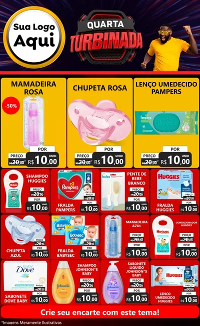 Modelo de Encarte para Encarte Grande com o tema Quarta Turbinada para Bebês