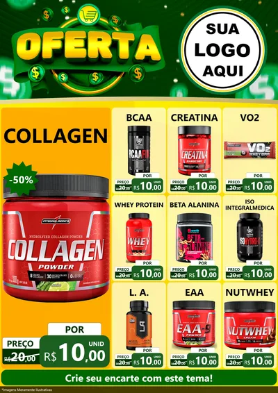 Modelo de Encarte para Encarte A4 Vertical com o tema Oferta para Suplementos alimentares