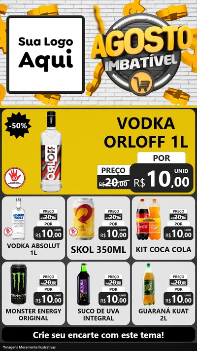 Modelo de Rede Social para Stories com o tema Agosto imbatível para Distribuidora de bebidas