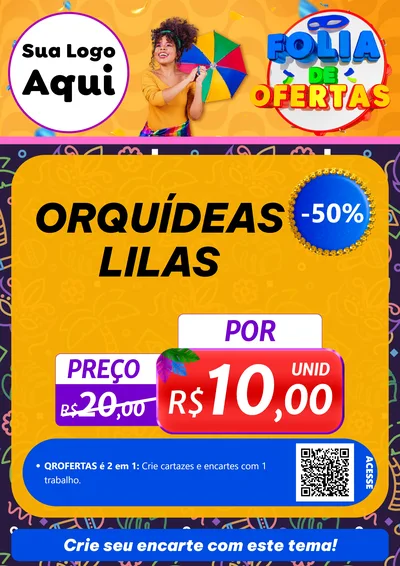 Modelo de Cartaz para Cartaz A4 Vertical com o tema Folia de Ofertas para Floricultura e jardim
