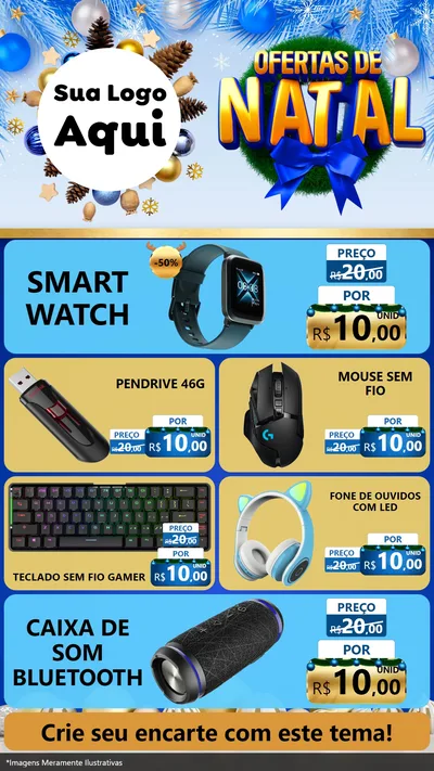 Modelo de TV para TV Vertical com o tema Ofertas de Natal para Informática