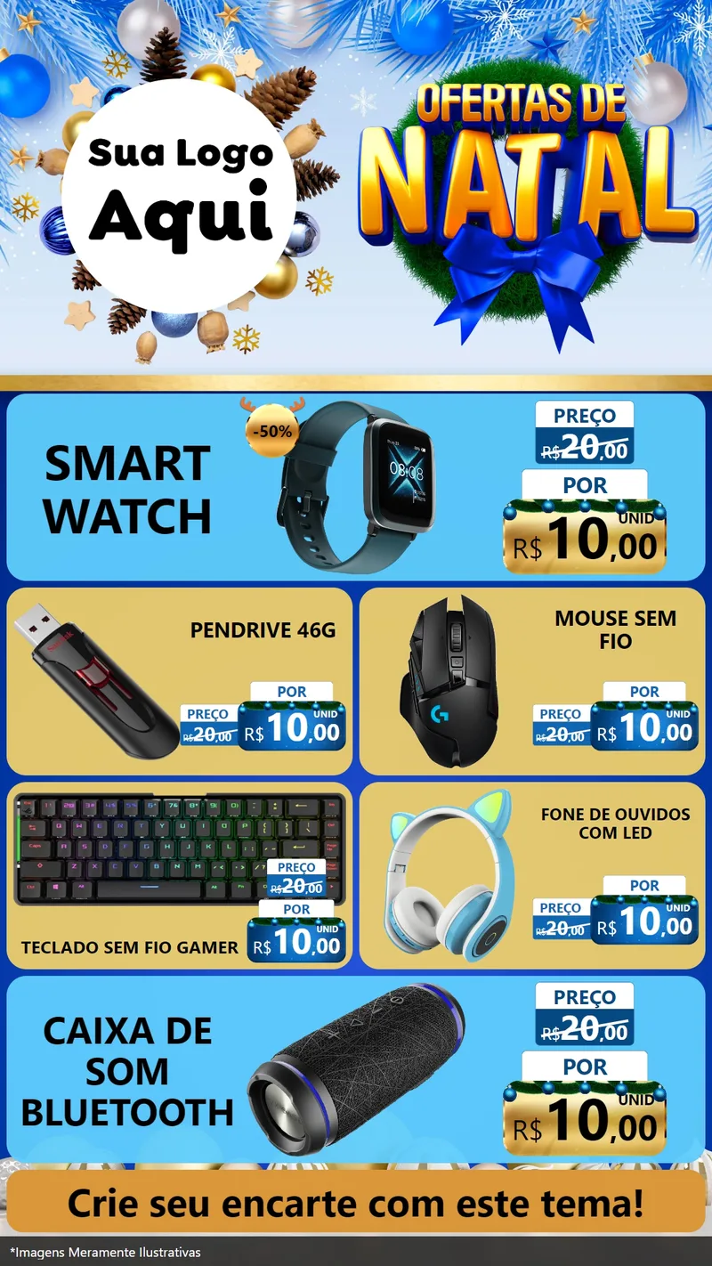 Modelo de TV para TV Vertical com o tema Ofertas de Natal para Informática