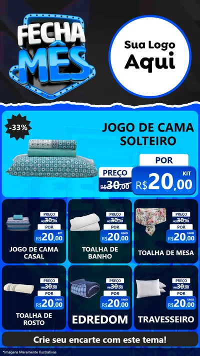 Modelo de Rede Social para Stories com o tema Fecha Mês para Cama, Mesa e Banho