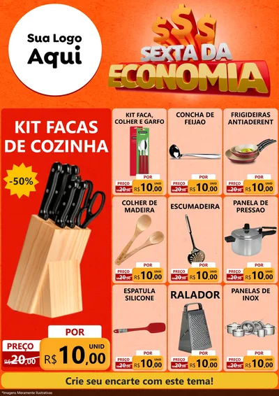 Modelo de Encarte para Encarte A4 Vertical com o tema Sexta da Economia para Utilidades Domésticas