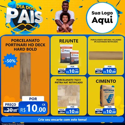 Modelo de Rede Social para Feed Facebook com o tema Dia dos Pais para Pisos e revestimentos