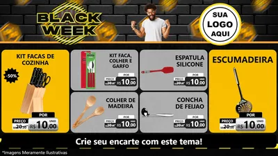 Modelo de TV para TV Horizontal com o tema Black Week para Utilidades Domésticas