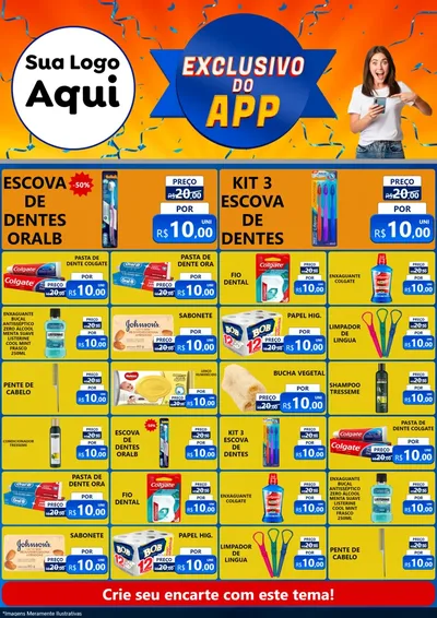 Modelo de Encarte para Encarte A4 Vertical com o tema Exclusivo do Aplicativo para Higiene Pessoal