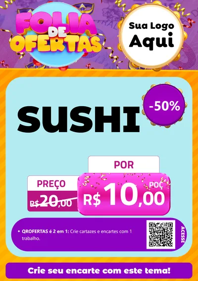 Modelo de Cartaz para Cartaz A4 Vertical com o tema Folia de Ofertas para Comida japonesa