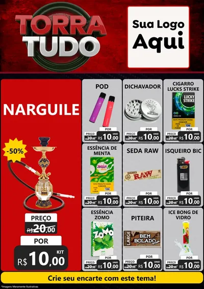 Modelo de Encarte para Encarte A4 Vertical com o tema Torra Tudo para Tabacaria