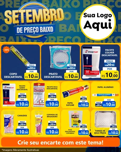Modelo de Rede Social para Feed Instagram com o tema Setembro De Preço Baixo para Embalagens