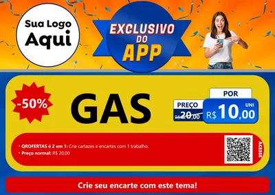 Modelo de Cartaz para Cartaz A4 Horizontal com o tema Exclusivo do Aplicativo para Água e gás