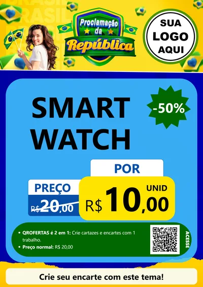 Modelo de Cartaz para Cartaz A4 Vertical com o tema Proclamação da República para Informática