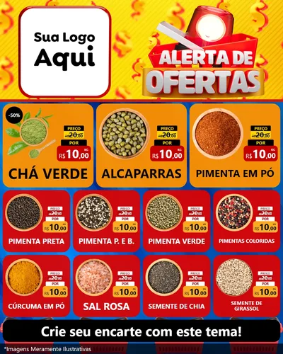 Modelo de Rede Social para Feed Instagram com o tema Alerta de Ofertas para Produtos Naturais