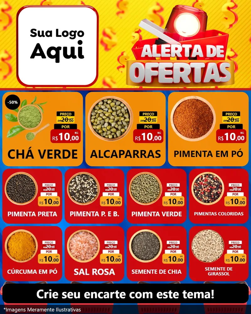 Modelo de Rede Social para Feed Instagram com o tema Alerta de Ofertas para Produtos Naturais