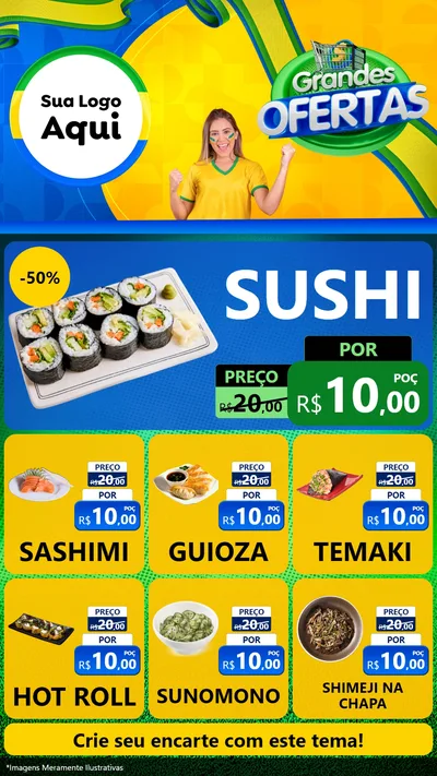Modelo de Rede Social para Stories com o tema Grandes Ofertas para Comida japonesa